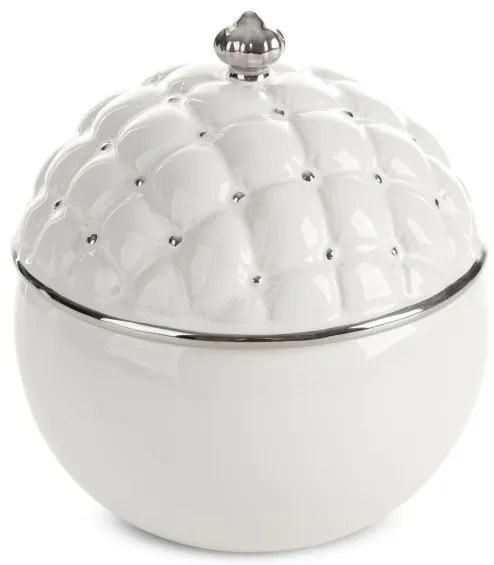 Nádoba ADORE 07 s vekom biela / strieborná