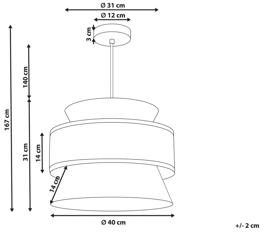 Závesná lampa koralovočervená / prírodná LUYANO Beliani