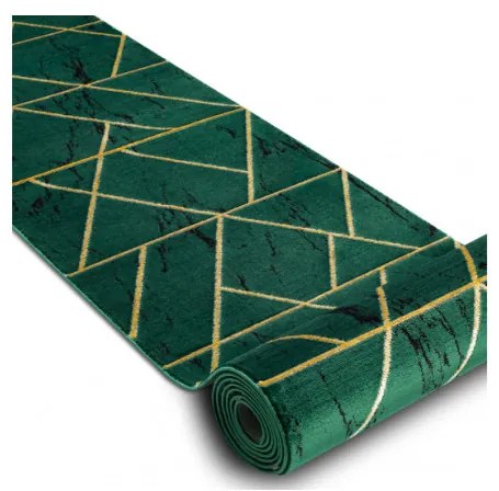 Behúň EMERALD exkluzívny 1012 glamour, marmur, geometrický zelený / zlatý - Výpredaj