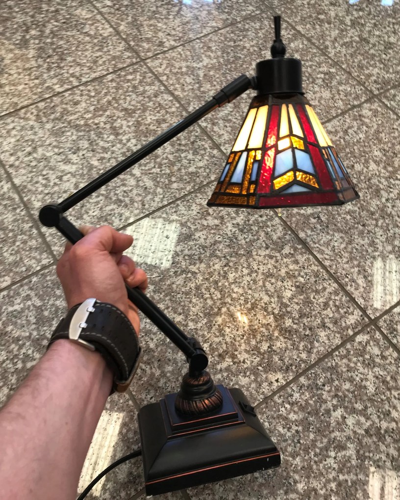 Vitráž nastaviteľná lampa stolová 53