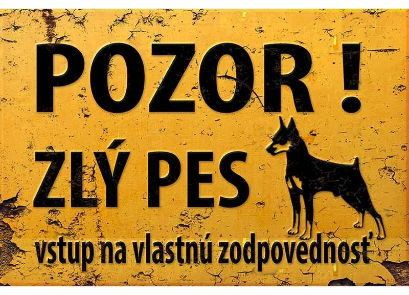 Ceduľa pozor zlý pes