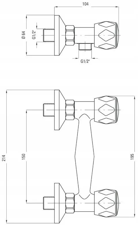 Deante Teno, sprchová batéria 150mm so sprchovou sadou, chrómová, BON_041D