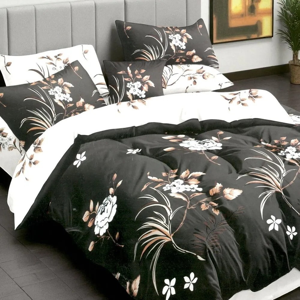 Bavlnené obliečky Homa ODETA DARK GREY 7-dielna sada 140x200 cm