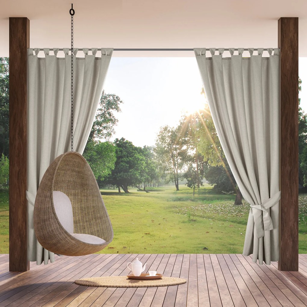 ZÁHRADNÝ VODEODOLNÝ ZÁVES NA PÚTKACH GARDEN 155X220 CM BÉŽOVÁ