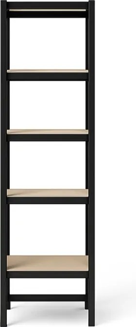 Akcia 20x Regál 180x40x40 cm lakovaný 5-policový, nosnosť 875 kg - čierny