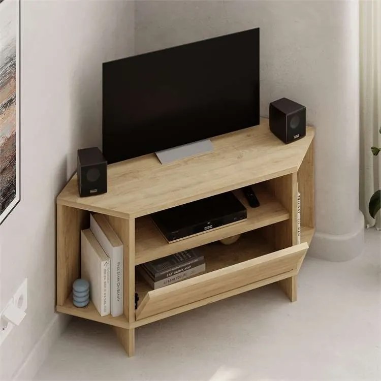 Rohový TV stolík Houseland Viva dub zafírový