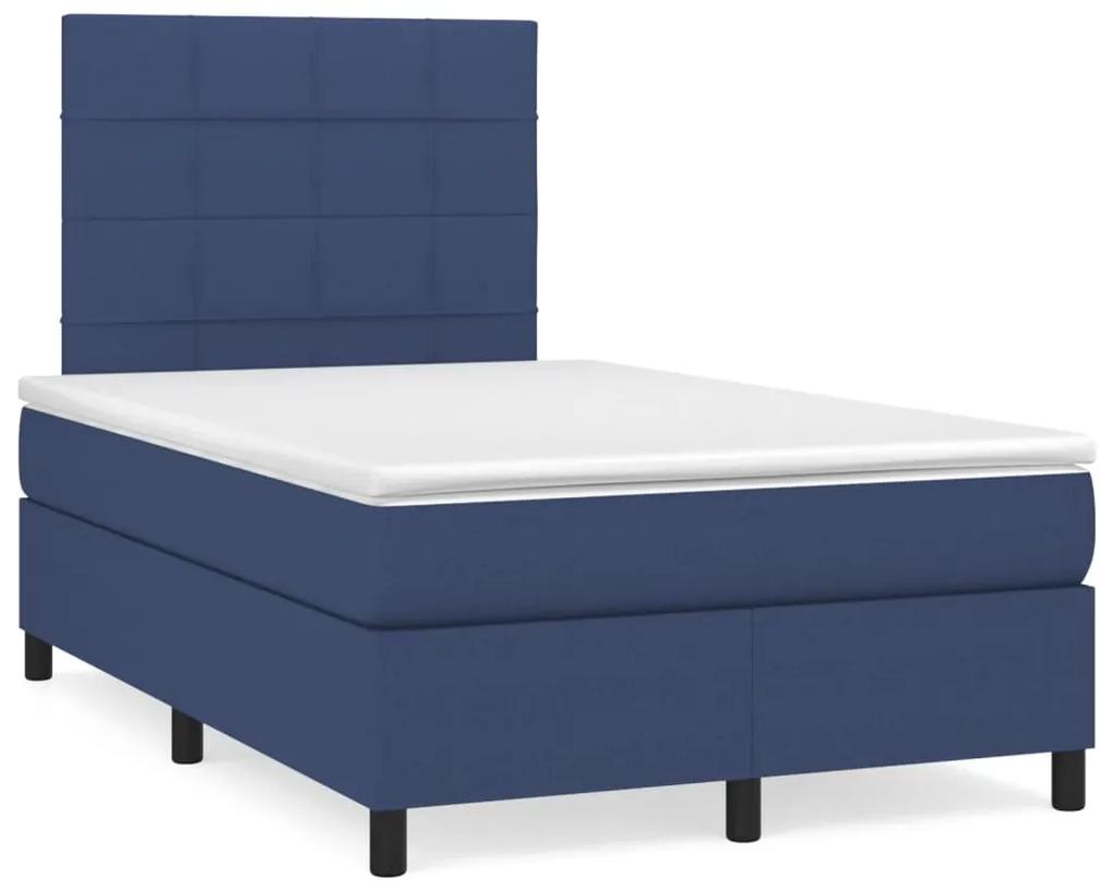 Boxspring posteľ s matracom a LED modrá 120x190 cm látka 3270203