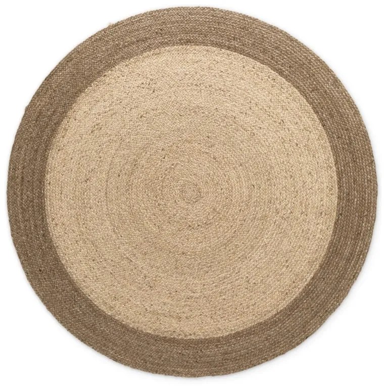 Obojstranný/ručne tkaný jutový okrúhly koberec sivobéžový ø 120 cm Jutta Greige – Hanse Home