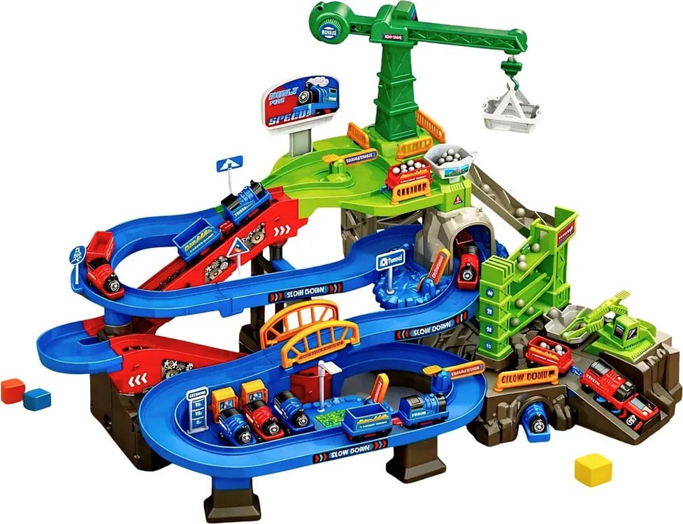LEAN Toys Interaktívna banská železničná trať Sada nákladných vlakov Bane