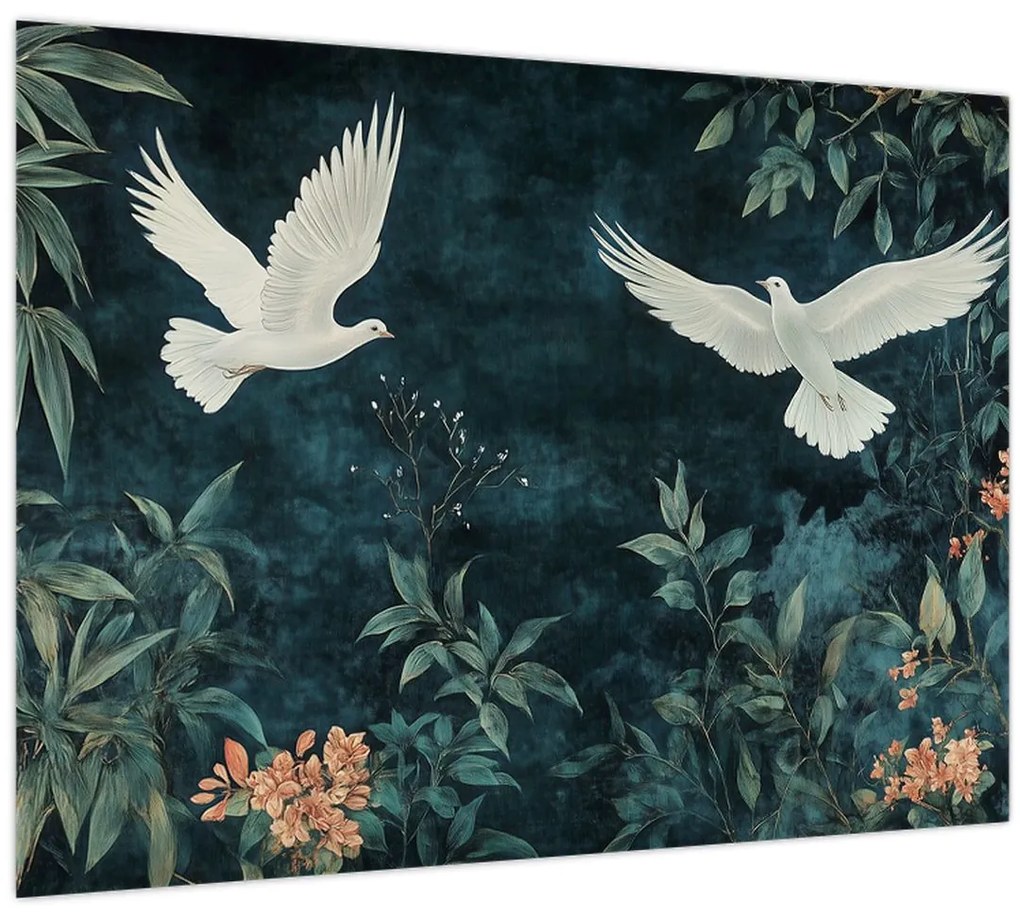 Obraz - Dve holubice (70x50 cm)