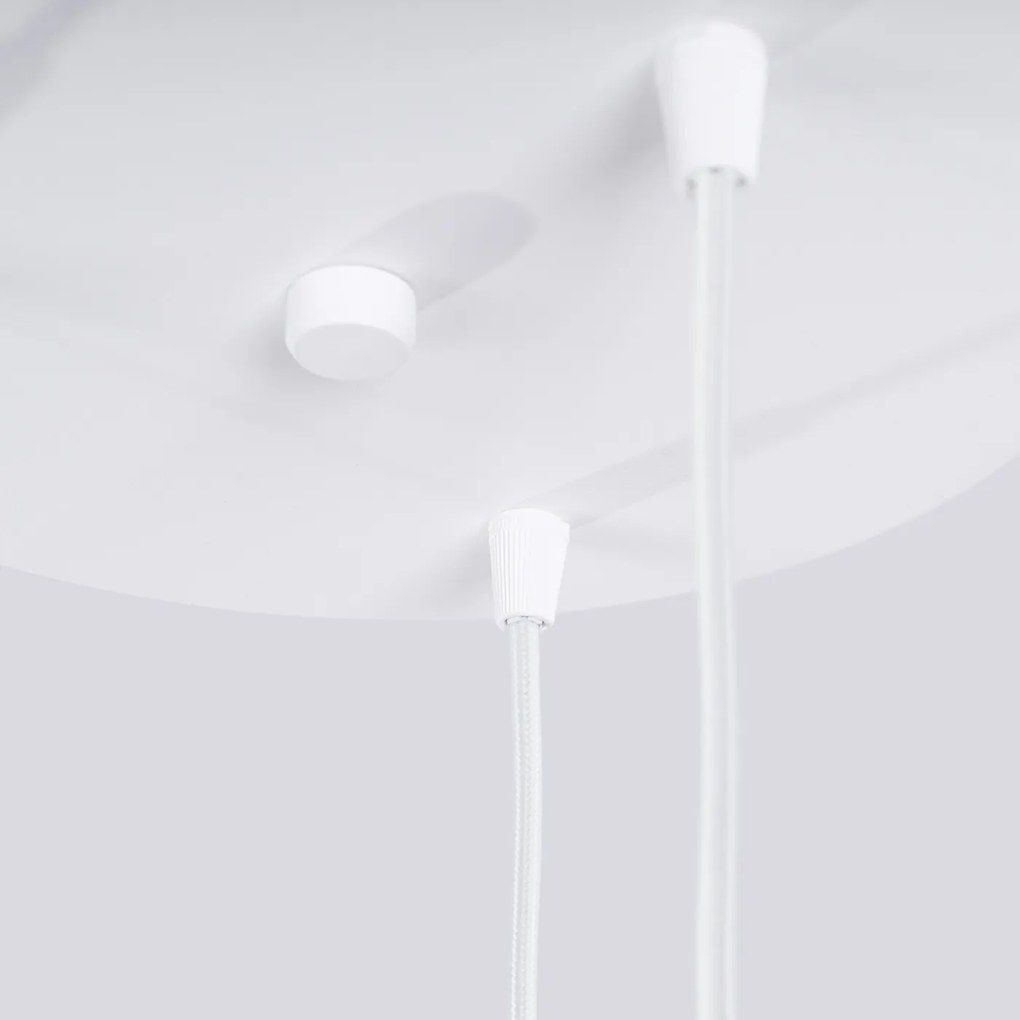 Závesné svietidlo Halo, 3x biele sklenené tienidlo, w, o