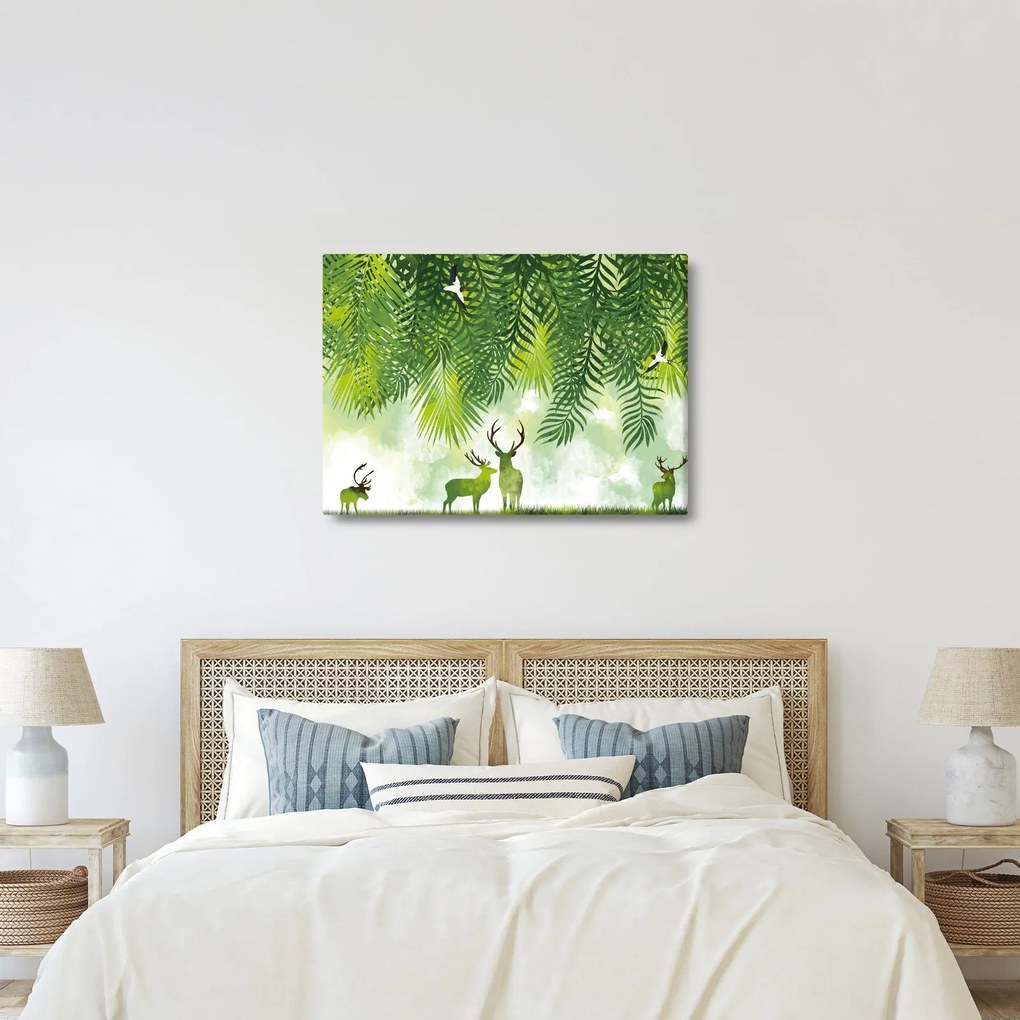 Obraz - Jelene v lese (70x50 cm)