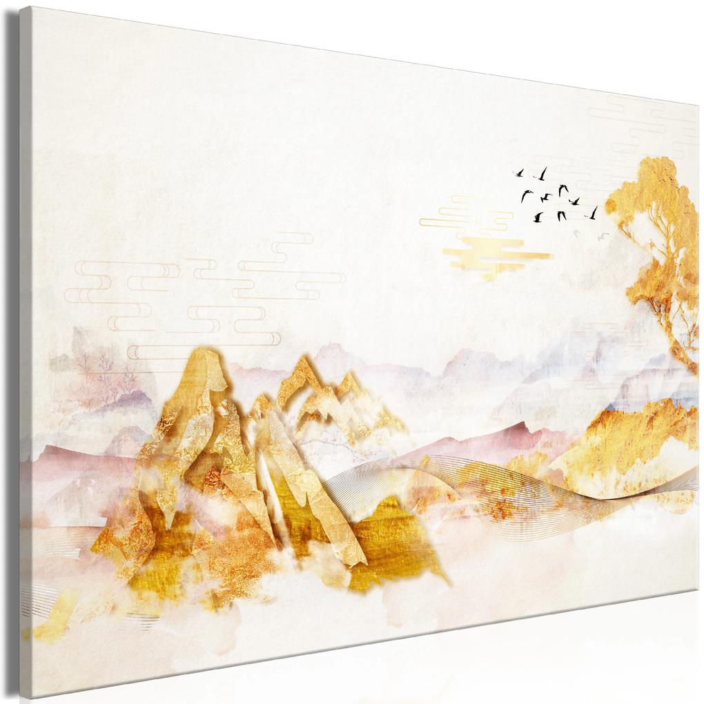 Artgeist Obraz - Golden Mountains (1 Part) Wide Veľkosť: 90x60, Verzia: Premium Print