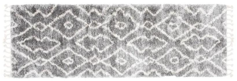 Kusový koberec shaggy Daren sivý atyp 80x300cm