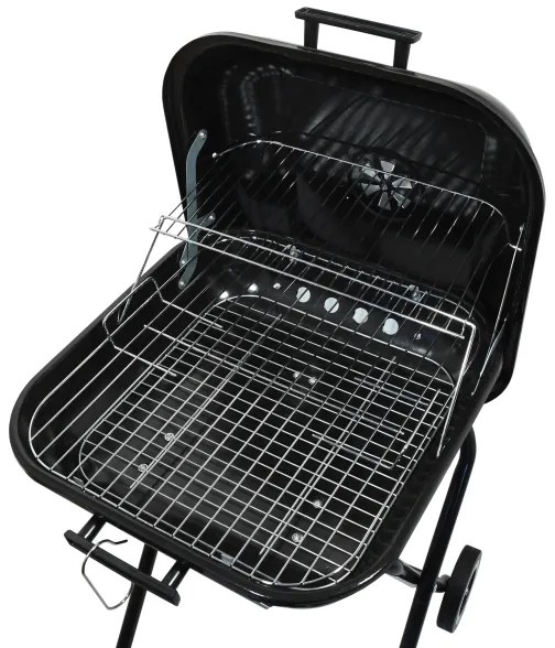 Prenosný gril na drevené uhlie čierna