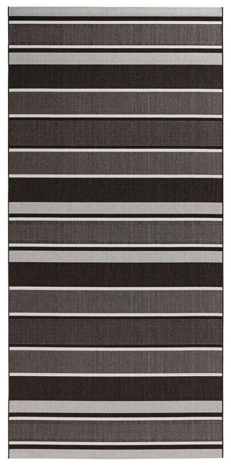 Čierný vonkajší koberec Bougari Strap, 80 x 200 cm