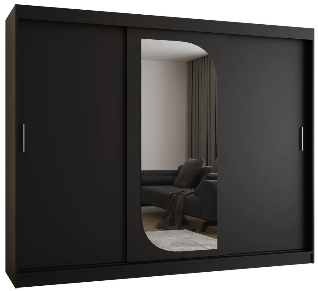 Šatníková skriňa 250 cm Lulu (čierna). Akcia -20%. Vlastná spoľahlivá doprava až k Vám domov. 1125987