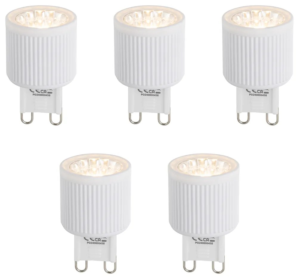 Sada 5 G9 24 mm 3-stupňových stmievateľných LED žiaroviek 3W 300 lm 2700K