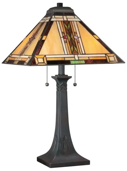 Quoizel QZ-NAVAJO-TL-VB - Stolná lampa Tiffany NAVAJO 2xE27/60W/230V