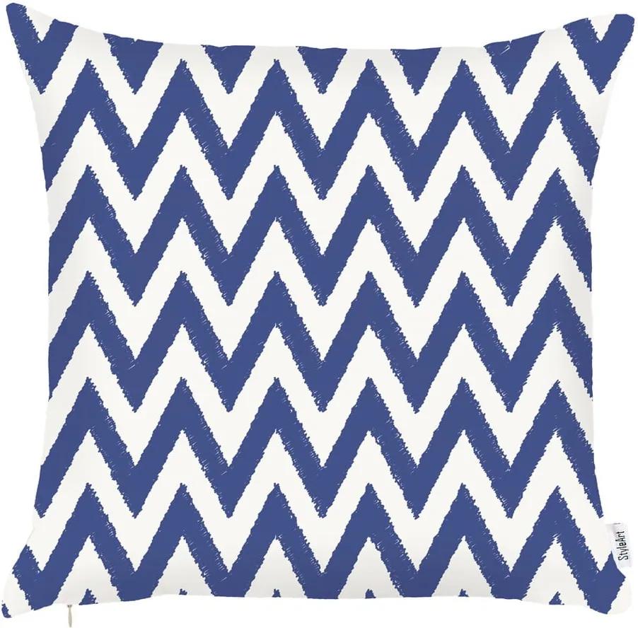 Modrá obliečka na vankúš Mike & Co. NEW YORK Sail Zigzag, 43 × 43 cm