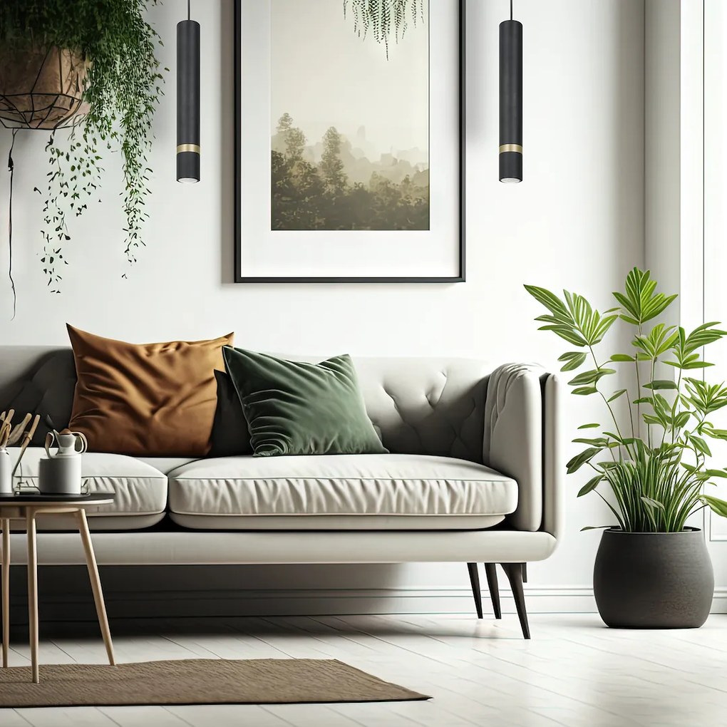 Závesné svietidlo Joker, 1x zlaté/čierne kovové tienidlo, b