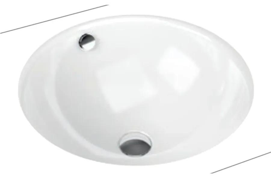 Kaldewei Classic - Vstavané umývadlo Ø 360 mm, s prepadom, Perl-Effekt, alpská biela 910106003001