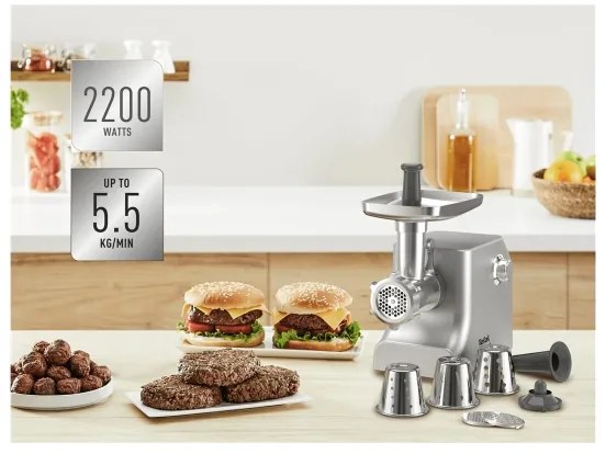 Tefal - Mlynček na mäso 8v1 2200W/230V strieborná