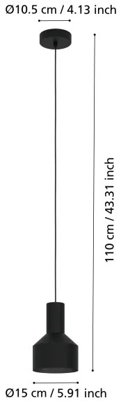 Eglo 99551 - Luster na lanku CASIBARE 1xE27/40W/230V