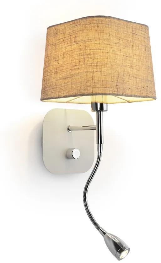 RENDL R13661 PERTH LED nástenná lampa, kombinované béžová/biela chróm