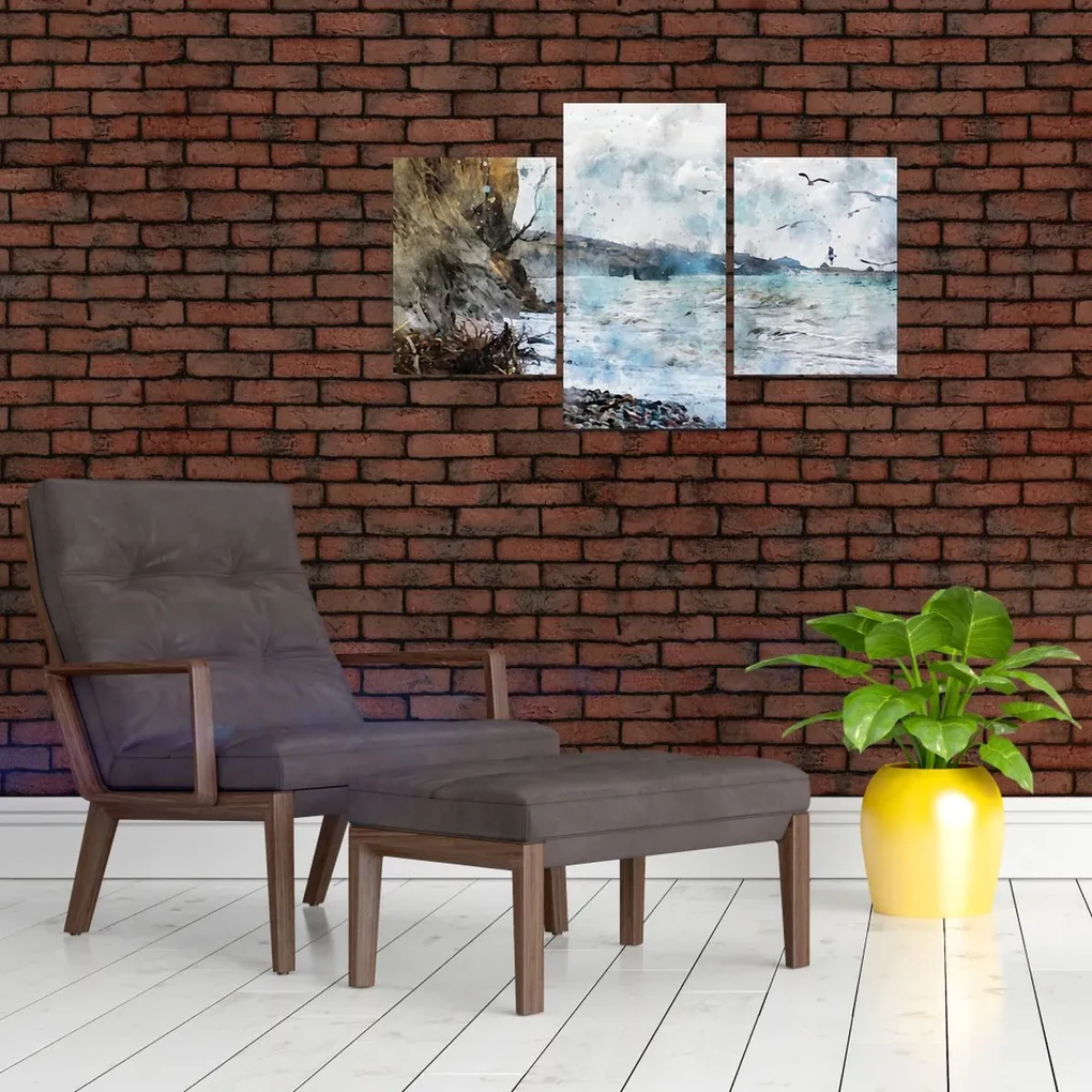Obraz - Útes, akvarel (90x60 cm)