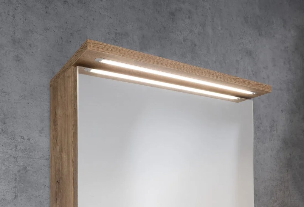 Aqualine Aqualine, KAWA STRIP Galérka s LED osvetlením 50x70x22cm, dub emporio, WGL35S