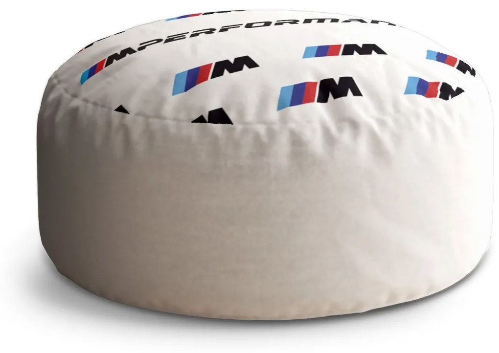 Sablio Taburet Circle MPERFORMANCE biely vzor: 40x50 cm