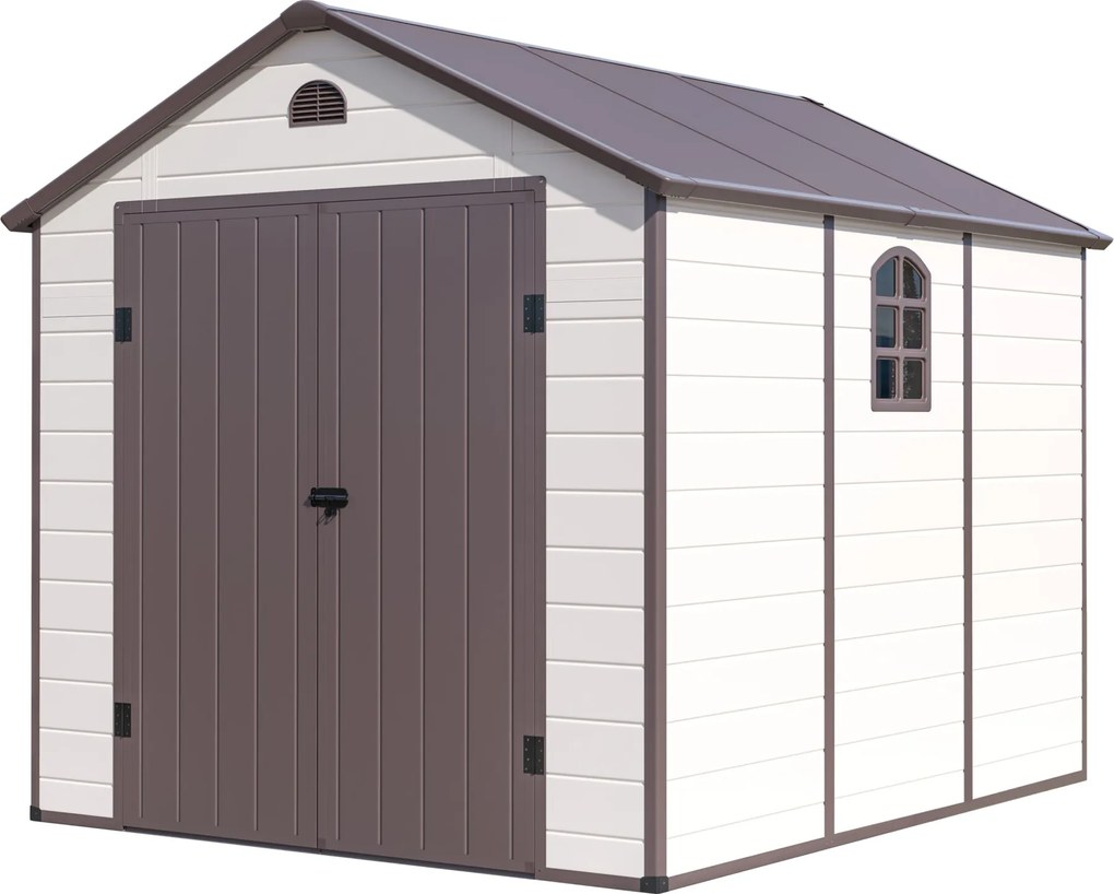 Záhradný domček G21 Boston 670 - 241 x 278 cm, plastový, béžový