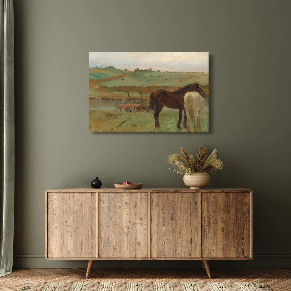 Obraz - Edgar Degas, Horses in a Meadow, reprodukcia (90x60 cm)