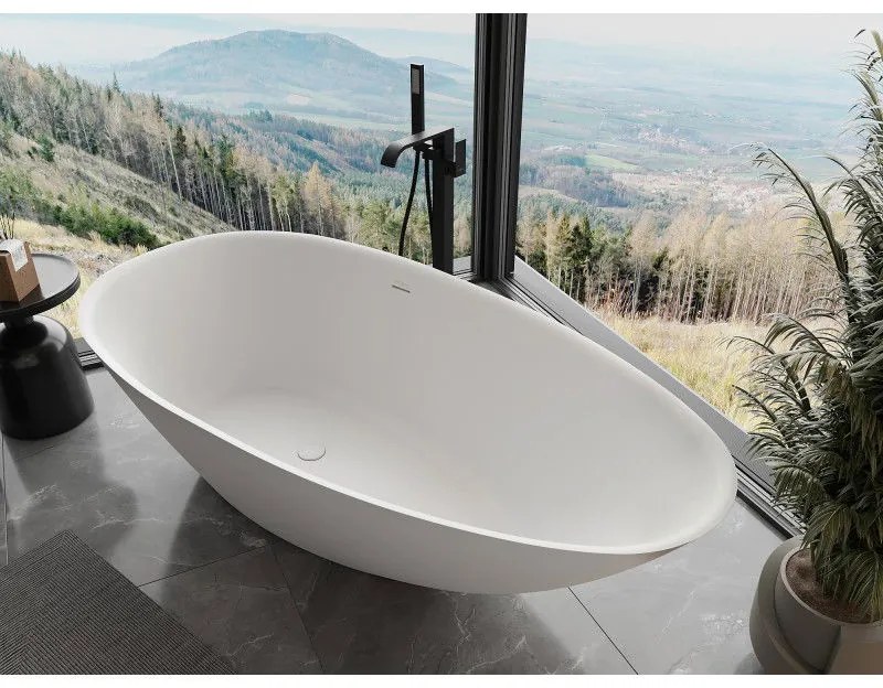 Mexen Milano, voľne stojaca vaňa z konglomerátu 170 x 86 cm, biela matná, 57301708500