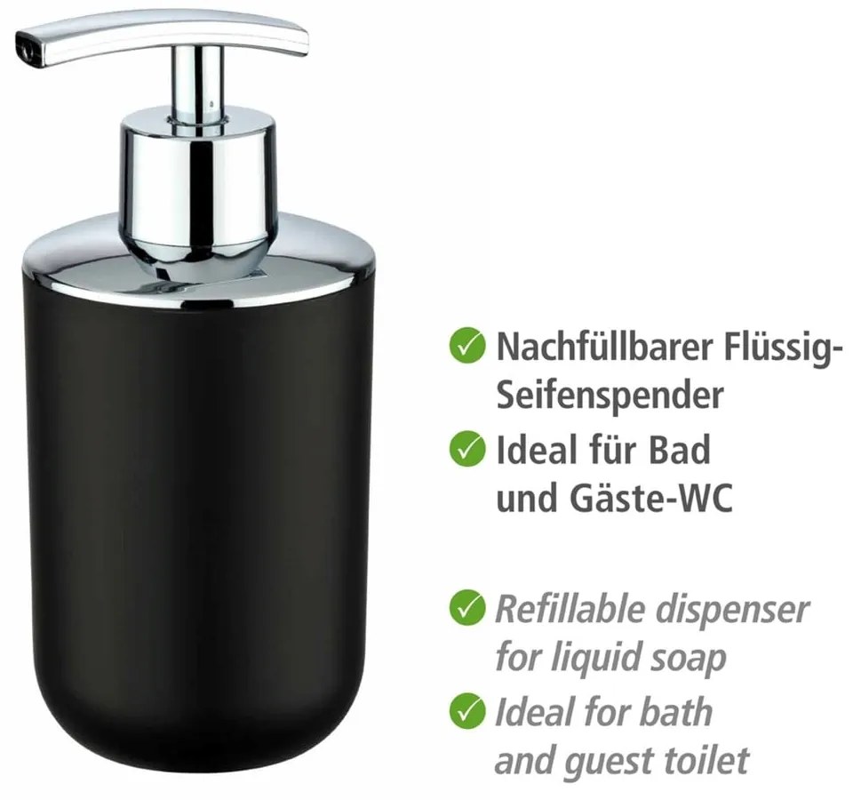 Čierny dávkovač mydla Wenko Brasil
