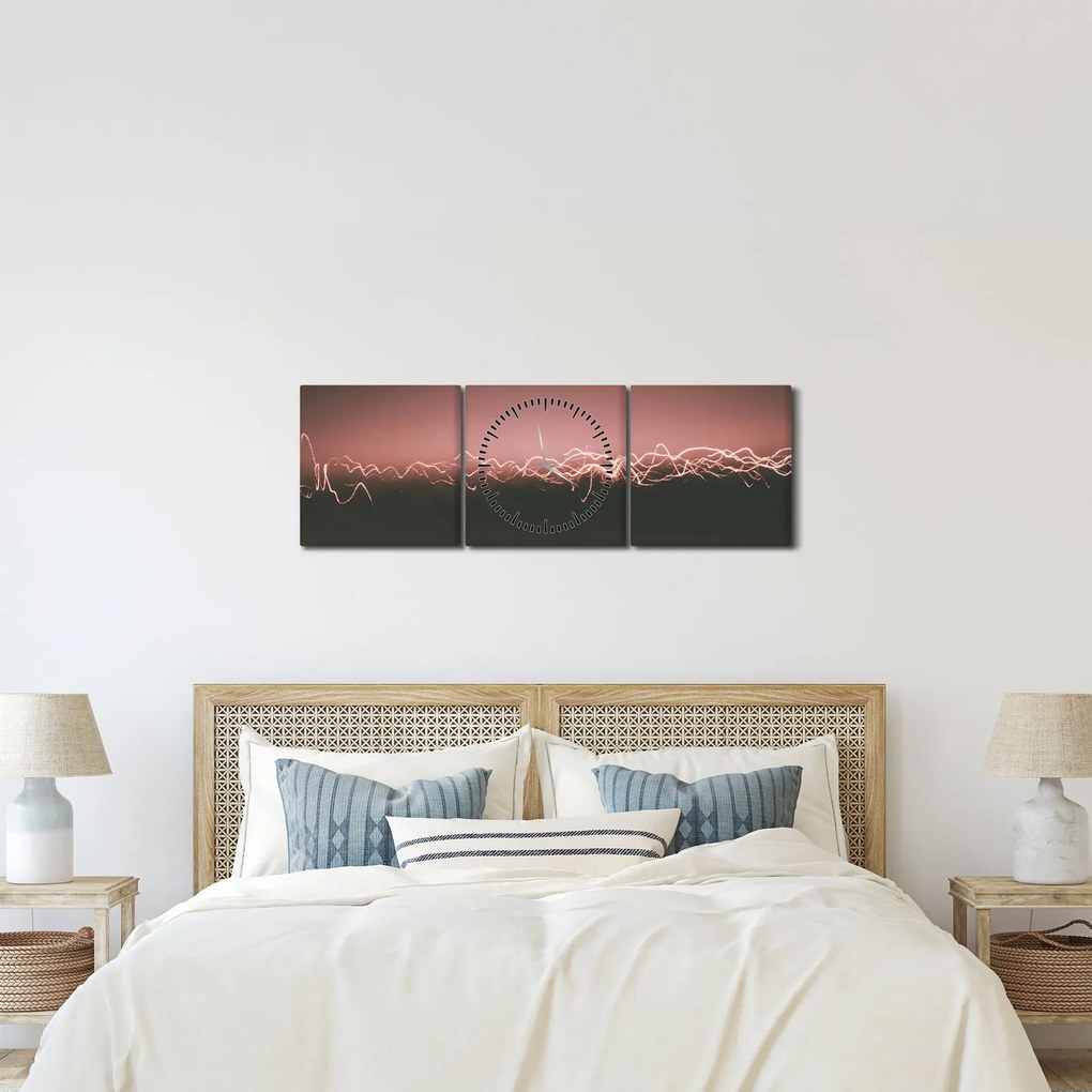 Abstraktný obraz (s hodinami) (90x30 cm)