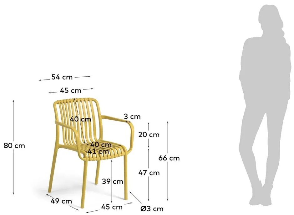 Horčicovožltá záhradná stolička Kave Home Isabellini