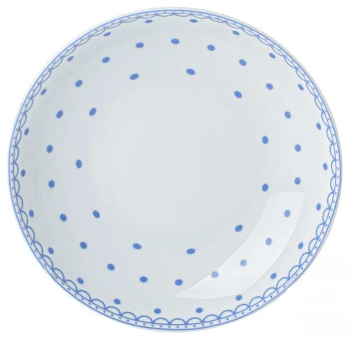 Porcelánový talíř hluboký, Thun, Tom, Modré puntíky, 20 cm