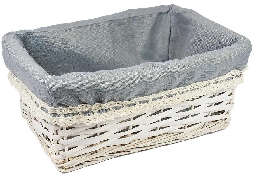 Prútený kôš 27x18x12 biela