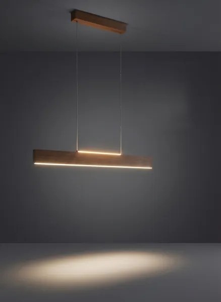Eglo 39346 - LED závesný luster CLIMENE LED/17W/230V + LED/4,2W orech