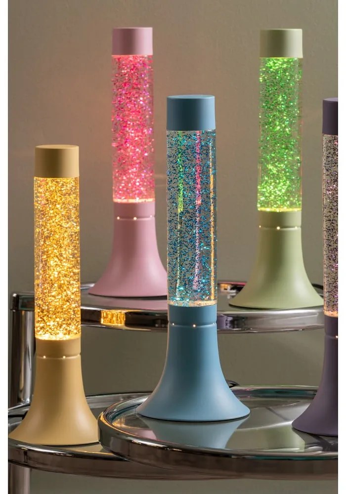 Modrá stolová lampa so skleneným tienidlom (výška 37,5 cm) Astro Glittler – Leitmotiv