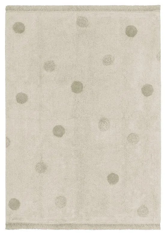 Kaki krémový prateľný ručne tkaný bavlnený detský koberec 120x160 cm Hippy Dots Olive – Lorena Canals