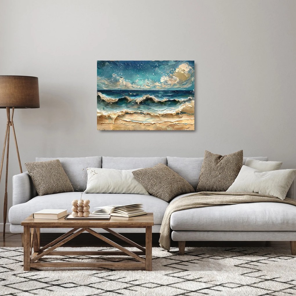 Sklenený obraz - Maľba mora (70x50 cm)
