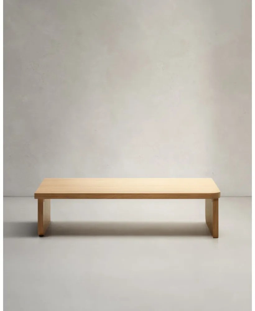 Konferenčný stolík v dekore duba v prírodnej farbe 75x140 cm Oaq – Kave Home