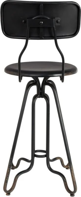 Čierna kovová vysoká stolička Dutchbone Ovid, výška 88 cm