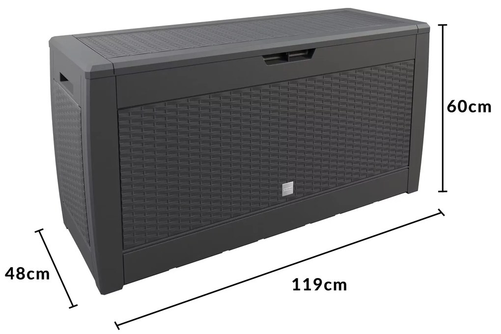 InternetovaZahrada Úložný box 119cm x 48cm x 60cm - antracit