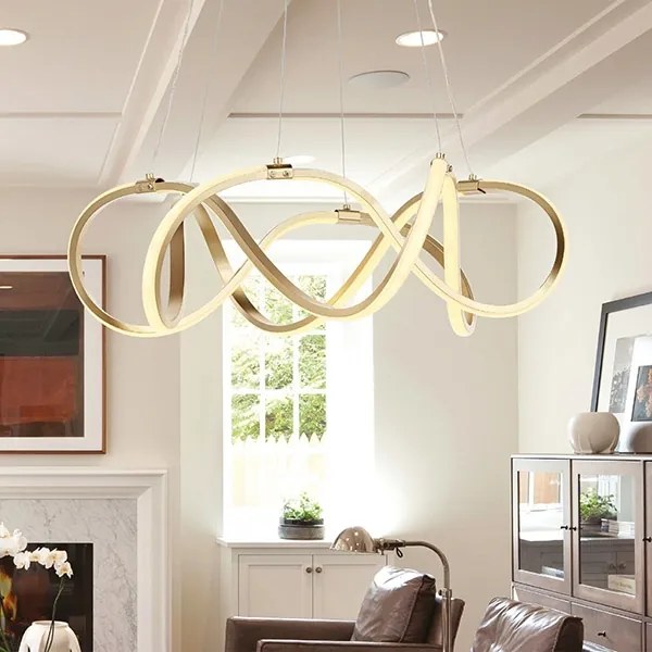 LED Luster na lanku LED/54W/230V 3000/4000/6000K zlatá