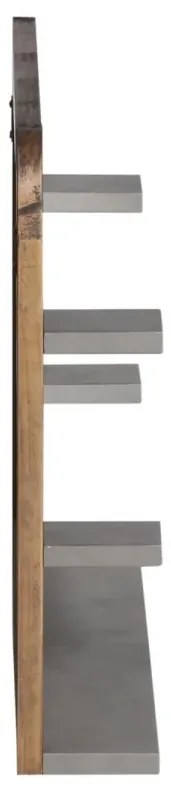 furniture-nabytek.cz - Masívne kúpeľňové zrkadlo Dingle z recyklovanej borovice, lakované, prírodné/sivé – 67×55 cm