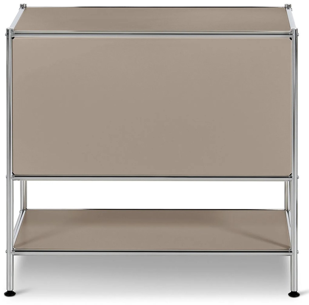 Kovová odkladacia skrinka »CN3« s výklopnými dvierkami, tmavošedá